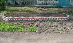 бордюр из покрышек