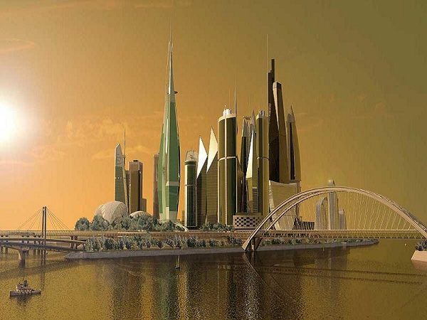 Новый деловой центр «Киев-сити» на Рыбальском полуострове.