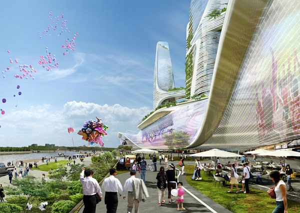 Небоскребы с мостами в Пекине