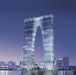 В Китае построили небоскреб, напоминающий мужские брюки