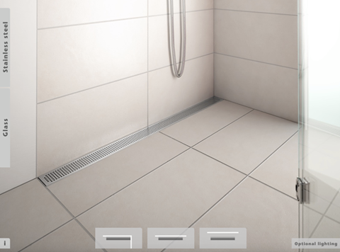 Оонлайн-конфигуратор для выбора решеток для душевой кабины ACO ShowerDrain E