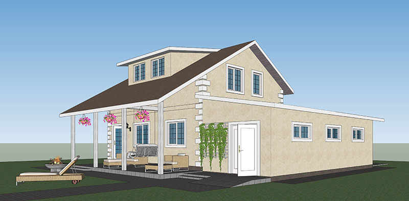 Так выглядит дом из СИП-панелей без наружной отделки