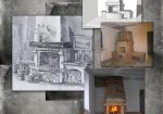 Эскиз и черновая кладка камина.