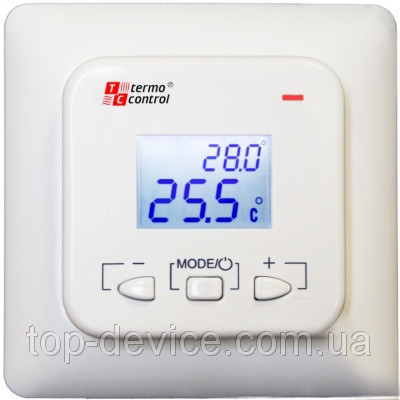 Терморегулятор Termo Control ТСL-02.11SF – терморегулятор для теплого пола с ЖК-дисплеем и белой LED подсветкой. Встроенная защита от перегрева, регулируемый