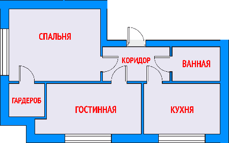 Двухкомнатная квартира с балконом – Абрикосовая 4
