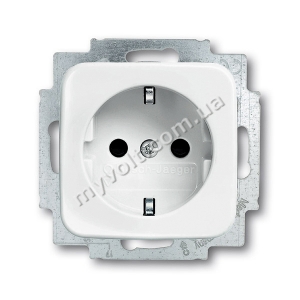 Розетка с заземлением ABB Reflex (альпийский белый)