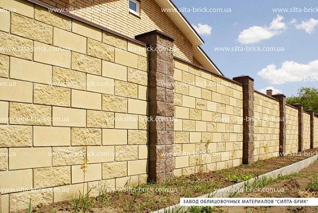 Блок гладкий (заборный) «Силта-Брик»