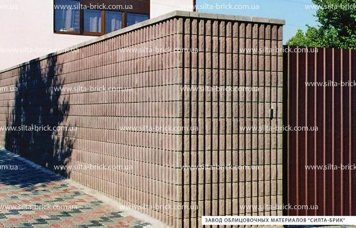 Блок декоративный канелюрный угловой (заборный) «Силта-Брик»