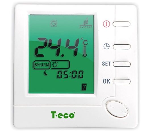 Комнатный термостат T-eco TE803WHL-7 проводной программируемый терморегулятор