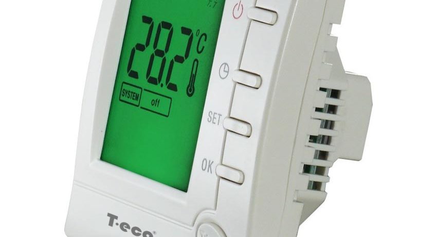 Комнатный термостат для теплого пола T-eco TE803FHL-7 проводной недельный программируемый терморегулятор