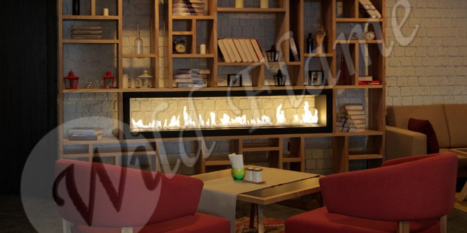 Сквозной встраиваемый очаг Wild Flame “Space Black 2000”