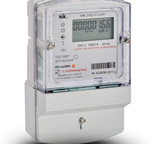 Однофазный многотарифный электросчетчик день-ночь НИК 2102-01.Е2Т