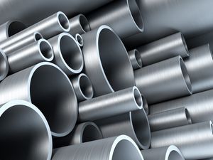 stack of steel tubing