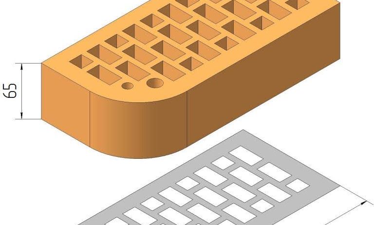Фасонный клинкерный кирпич Керамейя КлинКЕРАМ Классика ОНИКС Ф1 36% 250x120x65 мм