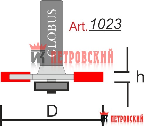 Фреза ГЛОБУС 1023 d8 D33 h2.5