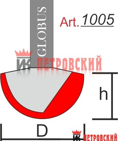 Фреза ГЛОБУС 1005 D12 пазовая галтельная