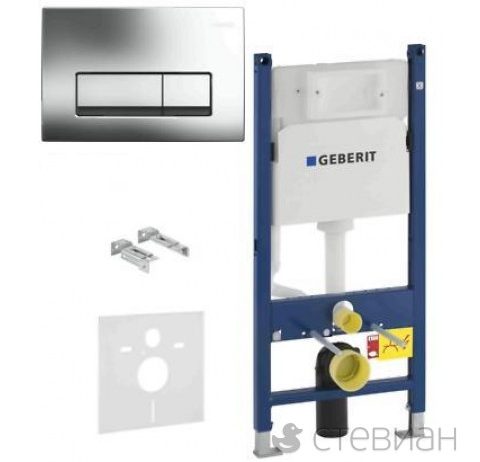 Инсталляция Geberit Duofix 458.126.00.1 4 в 1 + кнопка смыва Delta 115.105.21.1