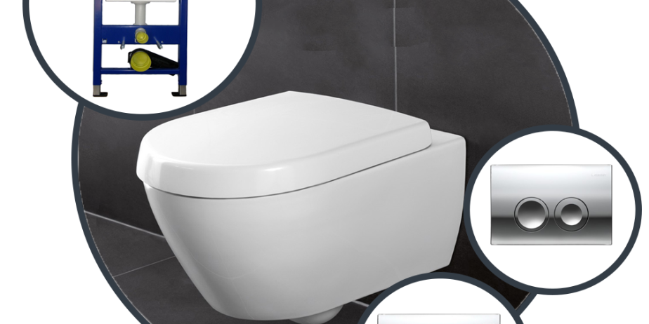 Инсталляция Geberit Duofix с подвесным унитазом Villeroy&Boch Avento 5656HR01