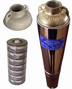 Бытовой насос Водолей БЦПЭУ 0,5-16 У 1,8-3,6 куб.м, 96 мм