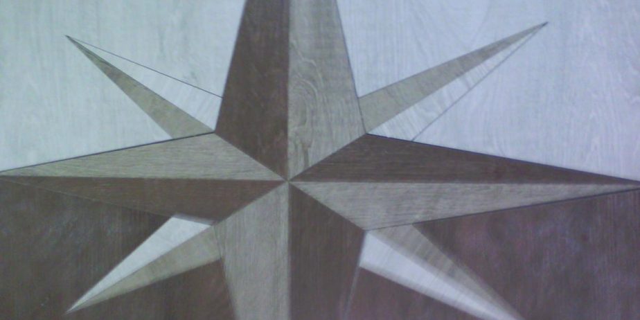 Керамогранит (гидроабразивная резка). Панно «Роза ветров» – (100х200 см.)