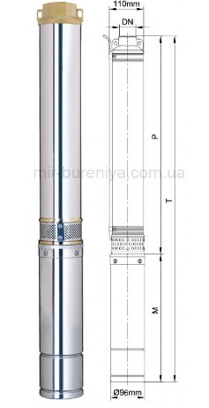 Глубинный насос Водолей БЦПЭУ 0,32 40У 1,2-3 куб.м, 95 мм