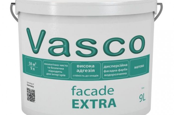 Фасадна акрилова фарба Vasco Facade Extra (Васко Фасад Екстра) 9 л