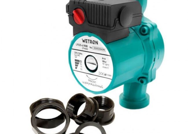 Циркуляционный насос Wetron (Aquatica) 774312, 75 Вт, 4 м, Qmax 40 л/мин, 180 мм зел, гайки