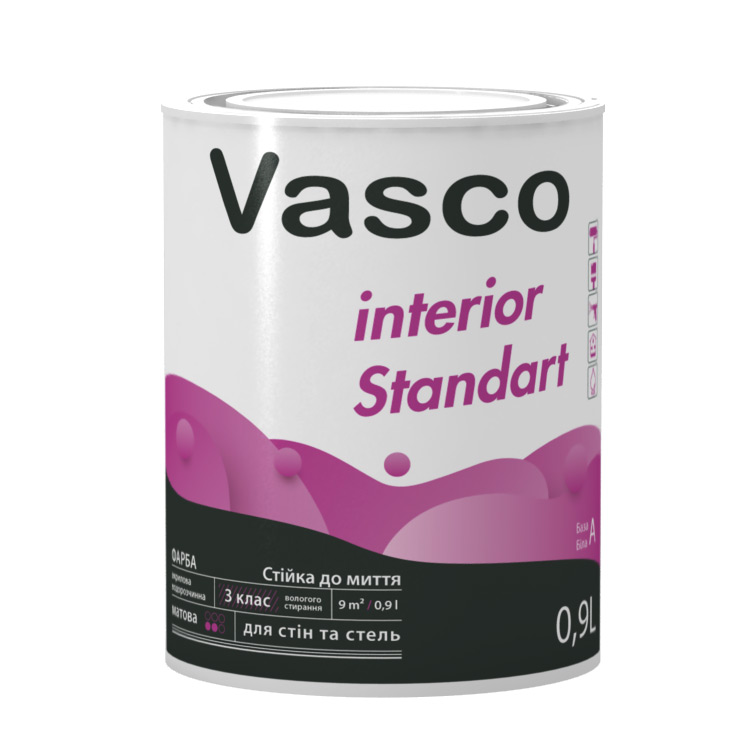 Фарба акрилова інтер’єрна Interior Vasco Standart 2,7 л база А