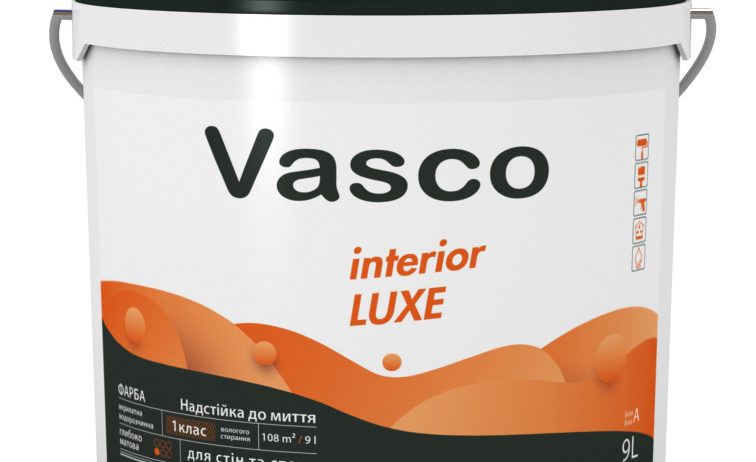 Фарба акрилатна Інтериор Люкс Vasco 9 л, база А