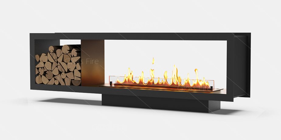 Вбудований біокамін Очаг Дровница 1200 – арт.023 Gloss Fire