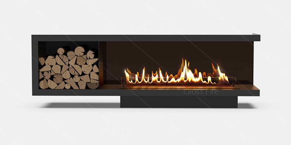 Вбудований біокамін Очаг Дровница 1200 – арт.027 Gloss Fire