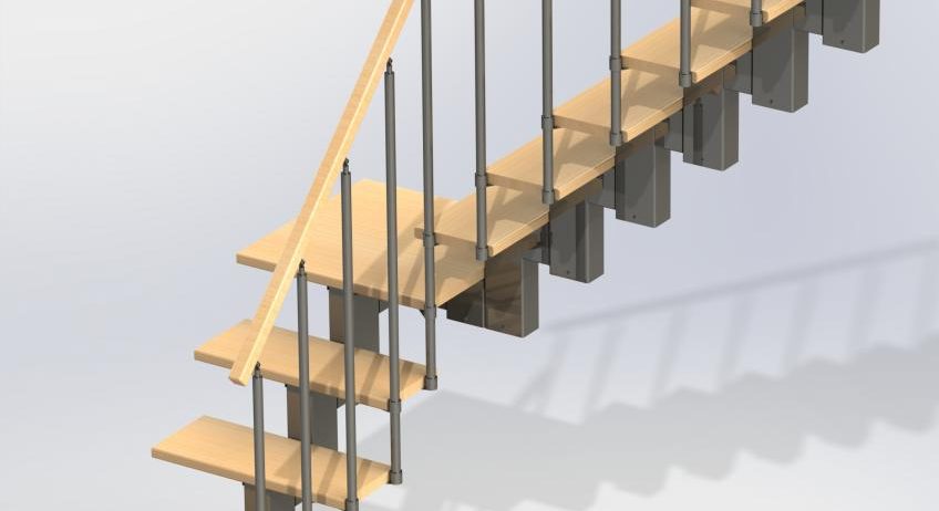 Лестницы модульные сборные “полный шаг”, площадка