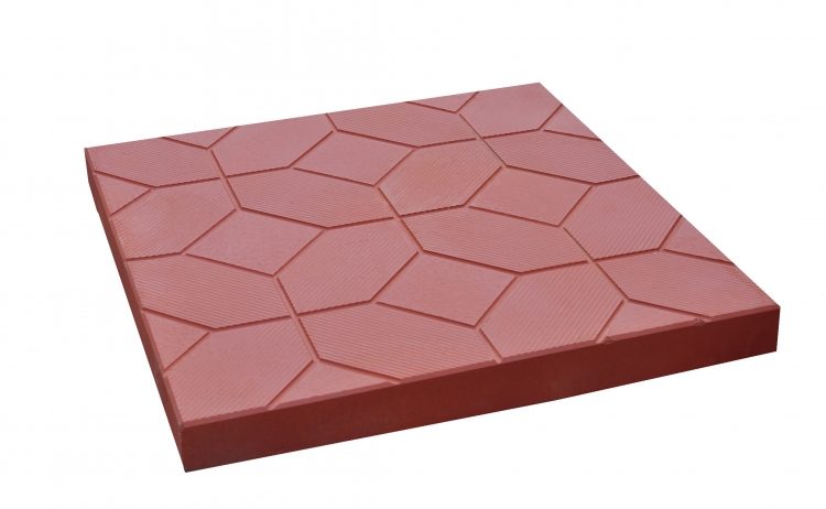 Тротуарная плитка «Мозаика» 500х500х50 красная (4 шт/м2)