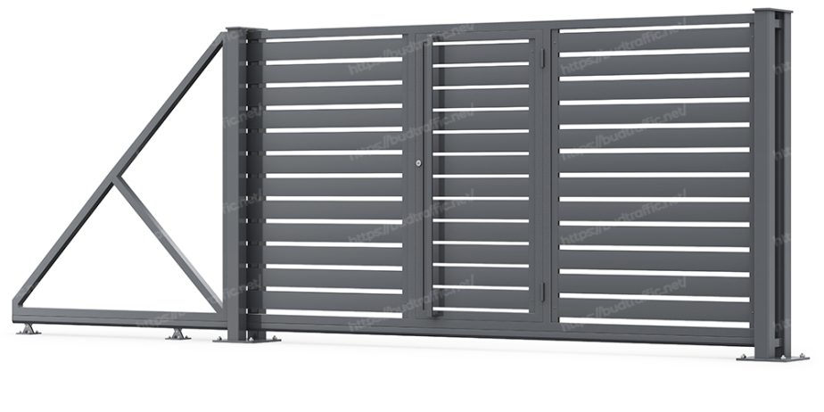 Відкатні ворота Ранчо з хвірткою всередині