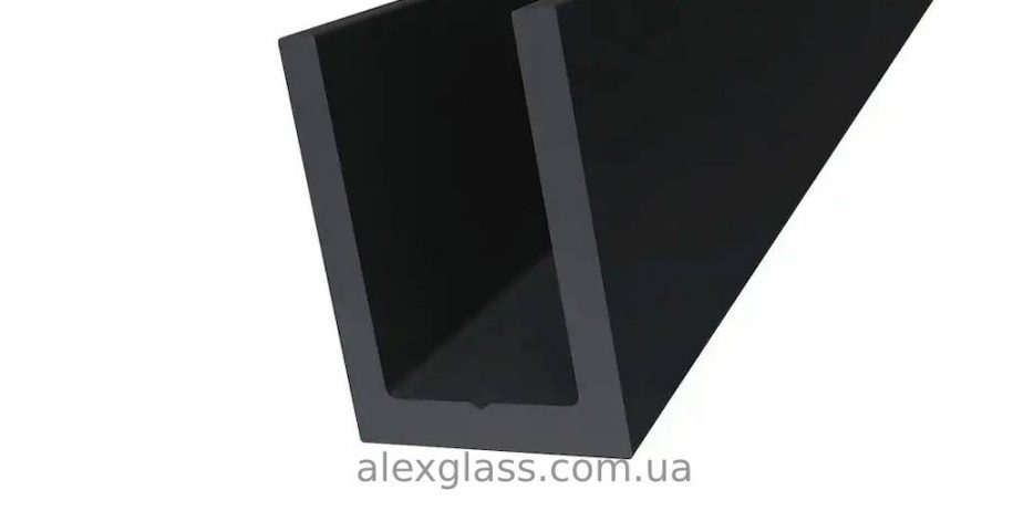 Алюминиевый профиль для стекла 8 мм, черный