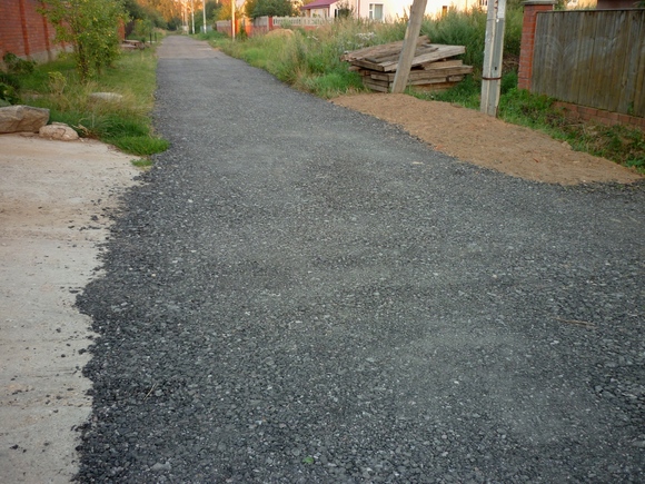 Укладка асфальтной крошки