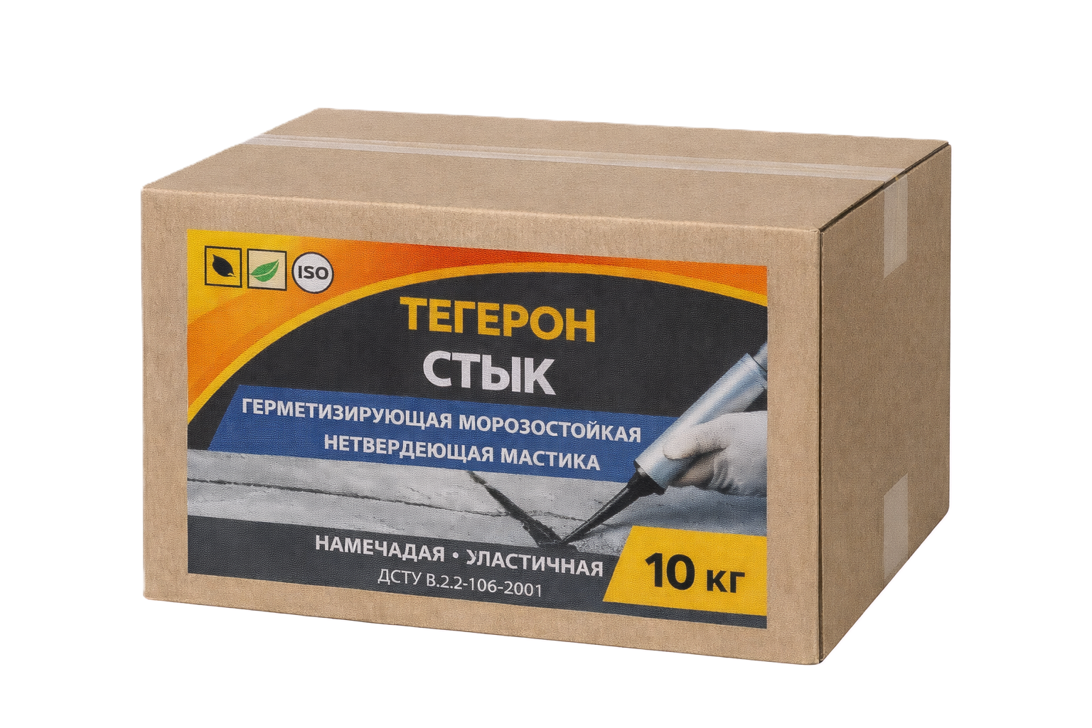 Тегерон Стык Экобит ящик 10 кг герметизирующая морозостойкая нетвердеющая мастика ДСТУ Б В.2.7-108-2001