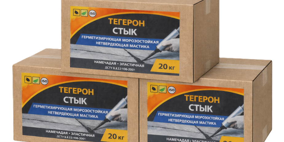Тегерон Стык Экобит ящик 10 кг герметизирующая морозостойкая нетвердеющая мастика ДСТУ Б В.2.7-108-2001