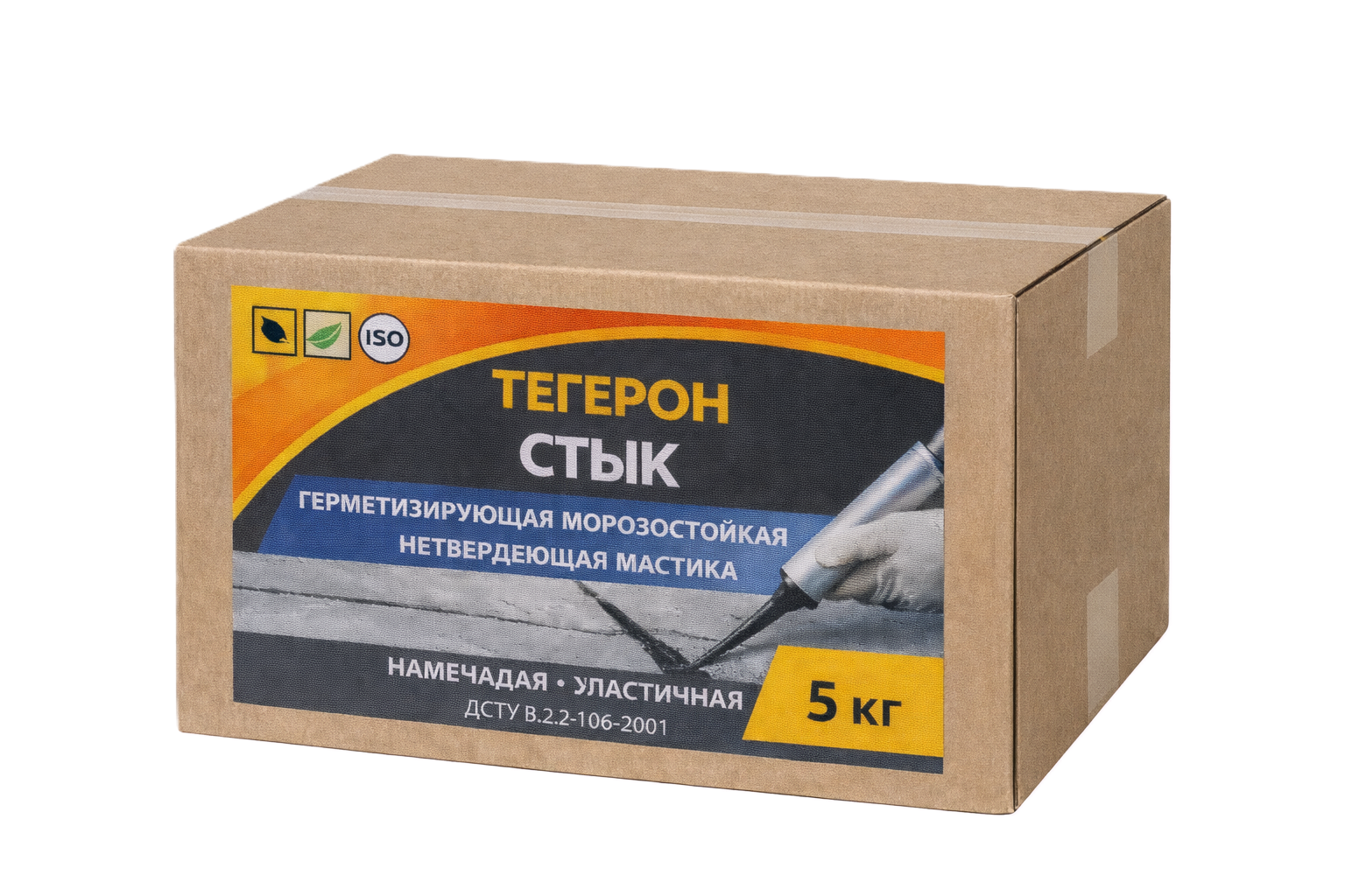 Тегерон Стык Экобит ящик 5 кг герметизирующая морозостойкая нетвердеющая мастика ДСТУ Б В.2.7-108-2001