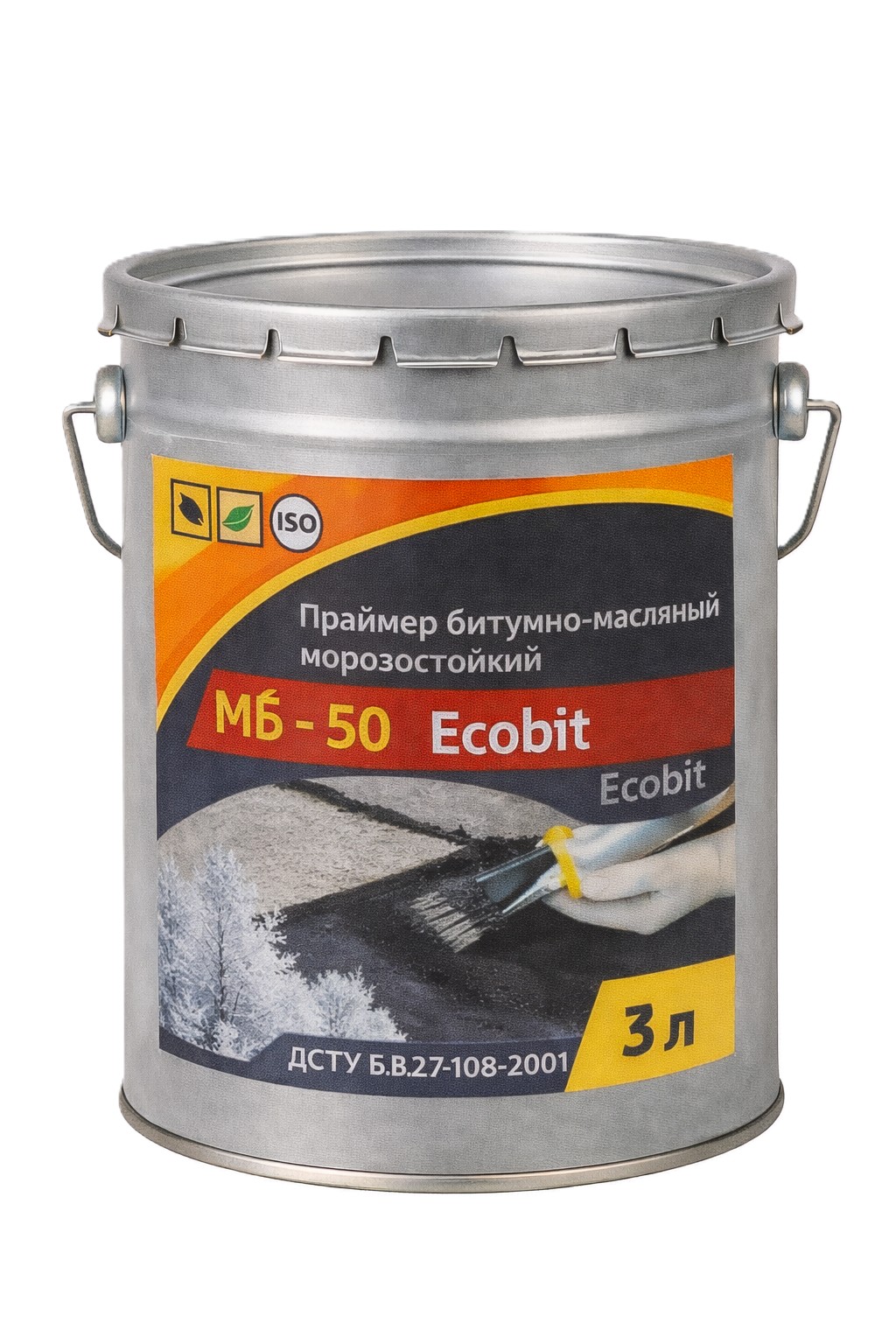 Праймер морозостойкий битумно-масляный МБ-50 Ecobit ведро 3,0 л ДСТУ Б.В.2.7-108-2001 ( ТУ 16-503.073-70)