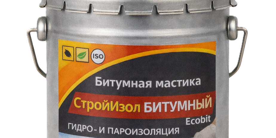 Битумная мастика СтройИзол Битумный ЭКОБИТ ведро 3,0 кг ДСТУ Б В.2.7-108-2001 ( ГОСТ 30693-2000)