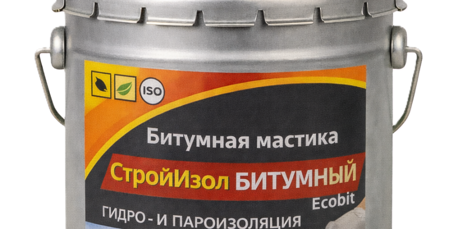 Битумная мастика СтройИзол Битумный ЭКОБИТ ведро 5,0 кг ДСТУ Б В.2.7-108-2001 ( ГОСТ 30693-2000)