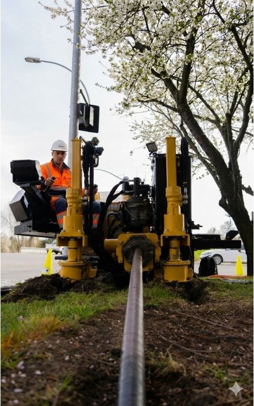 Горизонтально направлене буріння (ГНБ). Прокол під дорогою. Безтраншейне прокладання комунікацій. Підземні проколи під труби