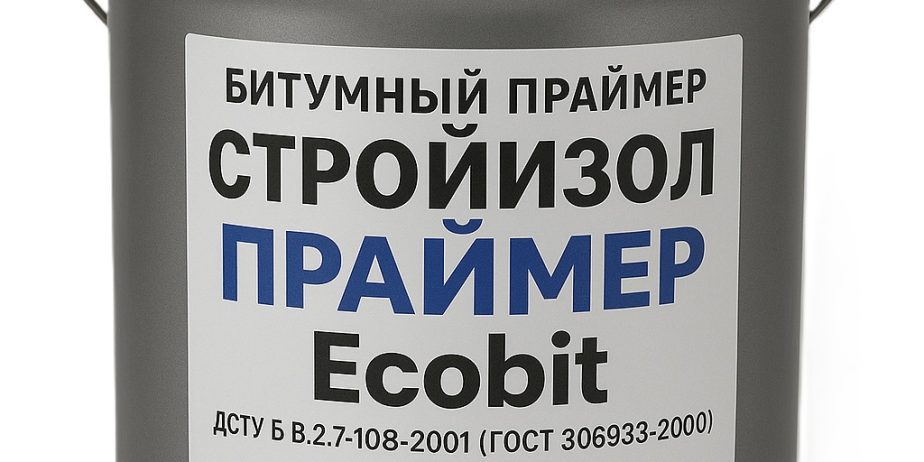 Битумная грунтовка ведро 3,0 л СтройИзол Праймер ЭКОБИТ ДСТУ Б В.2.7-108-2001 ( ГОСТ 30693-2000)