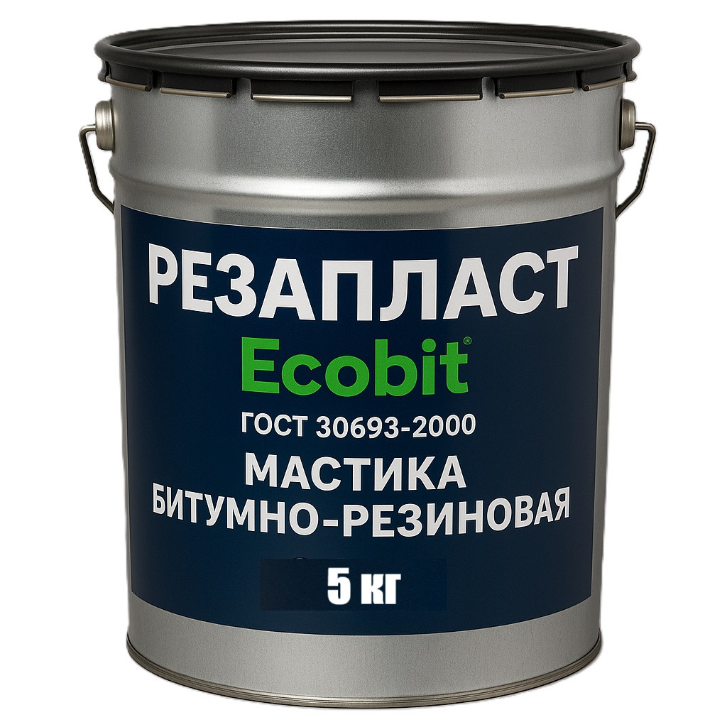 Мастика РЕЗАПЛАСТ Ecobit ведро 5,0 кг кровельная для швов резино-битумная ТУ 21-27-105-83
