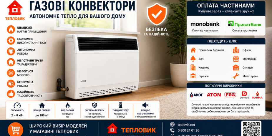 Газові конвектори для автономного опалення будинку — особливості та переваги