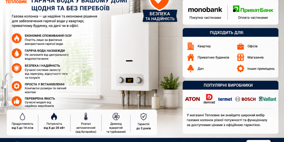 Газові колонки для гарячої води — як вибрати надійну модель для будинку або квартири