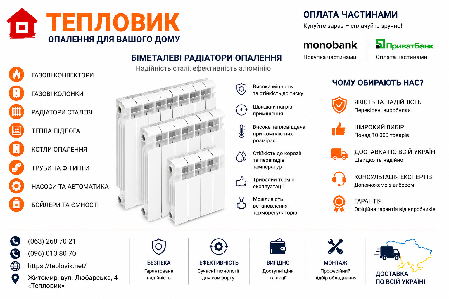 Біметалеві радіатори опалення — надійне рішення для квартири та приватного будинку